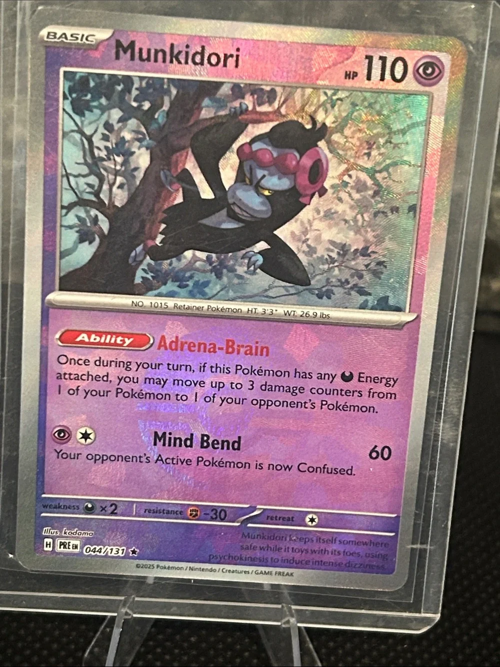 Pokemon‎ Munkidori Pokeball Holo 044/131 from Prismatic Evolution Set M/NM